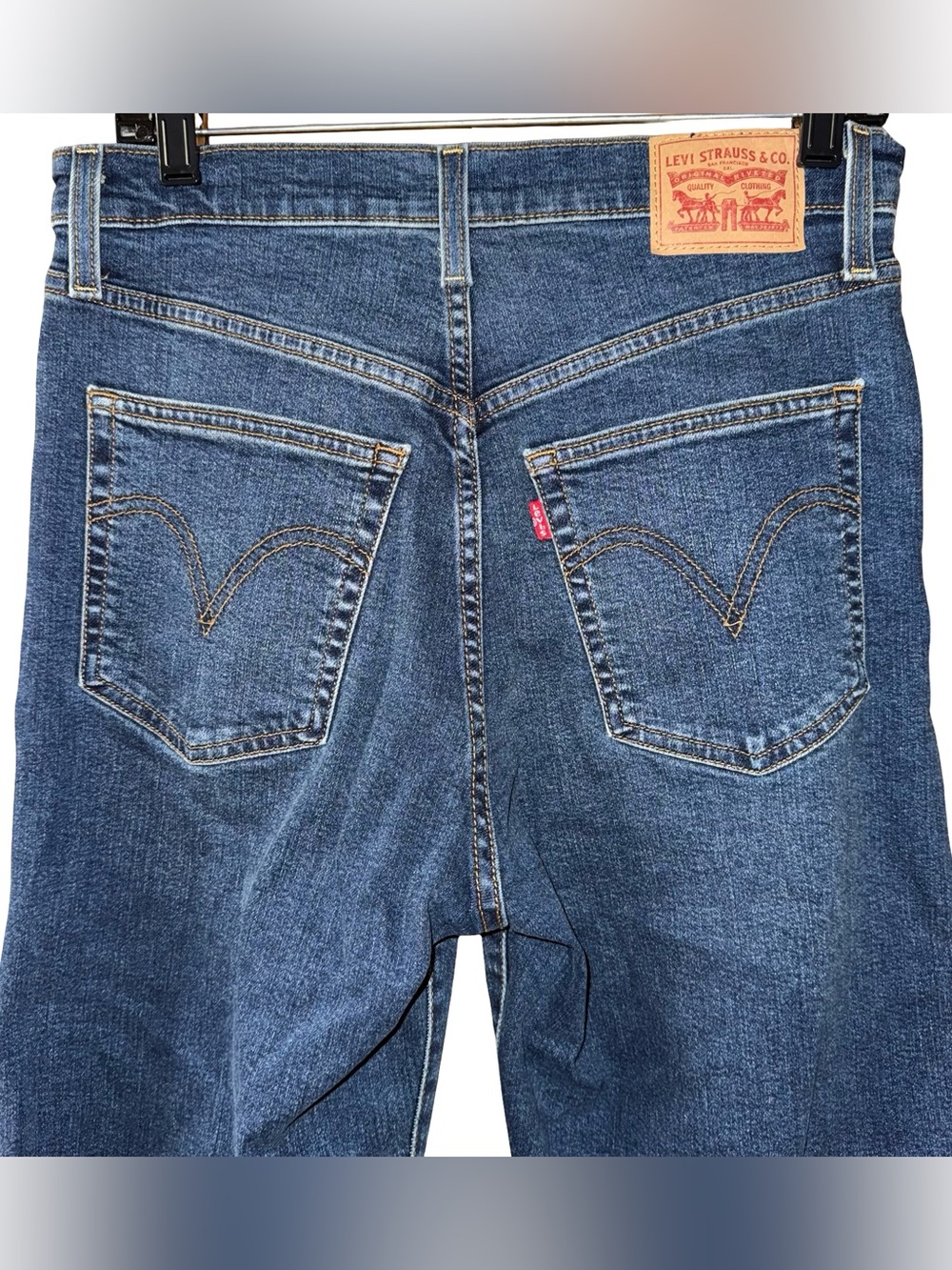 Levi’s Ribcage Straight Ankle Jeans women’s sz 30 x 27 button fly Red Tab - Picture 5 of 11